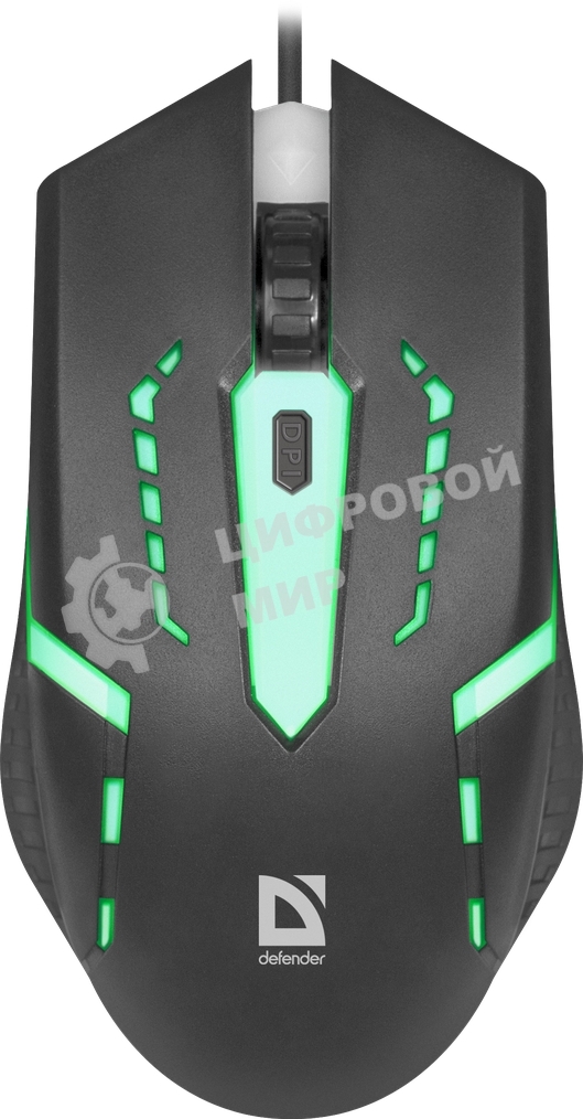 Мышь проводная Defender Hit MB-601 черный, 1200 dpi, USB, кнопки - 4