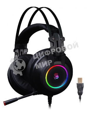 Гарнитура Bloody G528C чёрный, проводная, подсветка