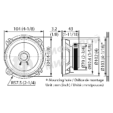 Колонки автомобильные Kenwood KFC-S1056 4Ом 10 см (4 дюйм) (ком.: 2 кол.) широкополосные однополосные