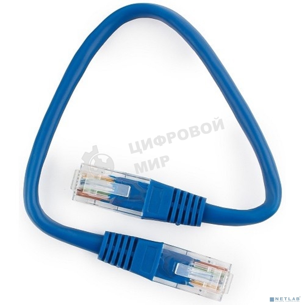 Патч-корд медный UTP Cablexpert PP10-0.25M/B cat.5e, 0.25 м, литой, многожильный, синий