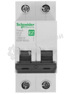 Выключатель автоматический модульный 2п C 32А 4.5кА City9 Set 230В SE C9F34232