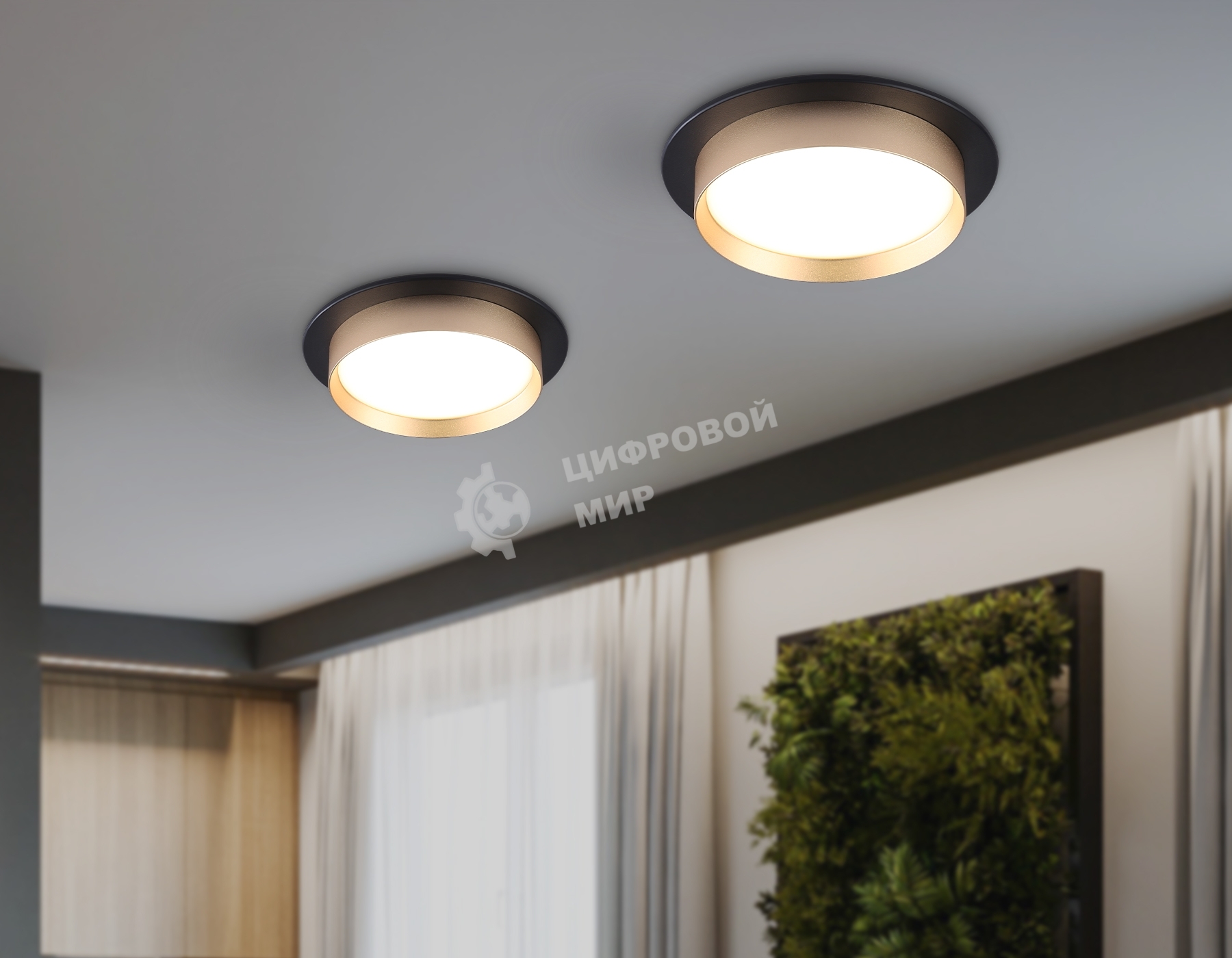 Светильник Ambrella light TN5228 BK/GD черный/золото GX53 max 12W D110*35