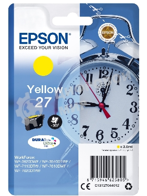 Картридж струйный Epson T2704 (C13T27044022/C13T27044020) желтый, 300 стр., для WF7110/7610/7620 (300стр.)
