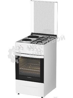 Плита комбинированная Darina 1D KM 241 337 W белый/черный, конфорок 4 шт, духовка 50 л, 50 см x 85 см x 60 см