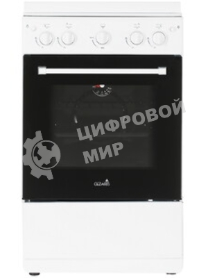Плита газовая Cezaris ПГ 2150-08 белый, конфорок 4 шт, духовка 43 л, 51 см x 85 см x 55 см