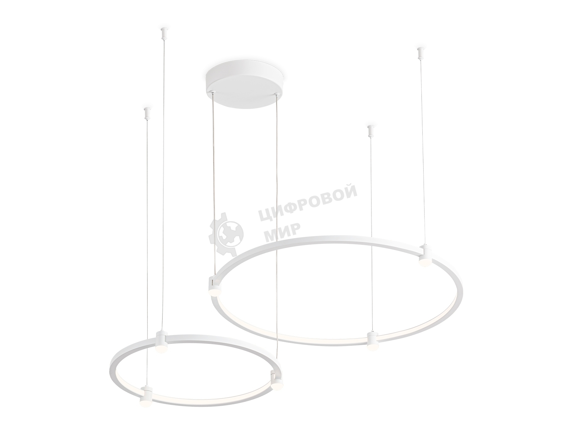 Подвесной светодиодный светильник Ambrella light FL5521/2+6 WH белый 45W 3000K/4200K/6400K D600/400*1300 (без ПДУ)