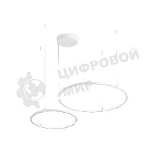 Подвесной светодиодный светильник Ambrella light FL5521/2+6 WH белый 45W 3000K/4200K/6400K D600/400*1300 (без ПДУ)