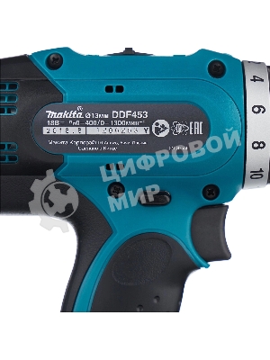 Дрель-шуруповерт Makita DDF453SYE, 18 В, 1,5 Ач, 42 Нм, щеточный