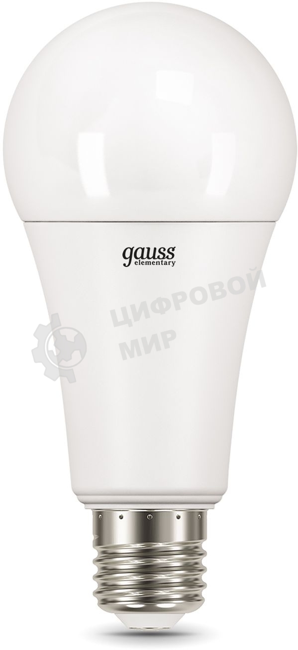 Лампа светодиодная Gauss Elementary 25Вт цок.: E27 груша 220B 3000K св. свеч. бел. теп. A67 (упак.: 10 шт)