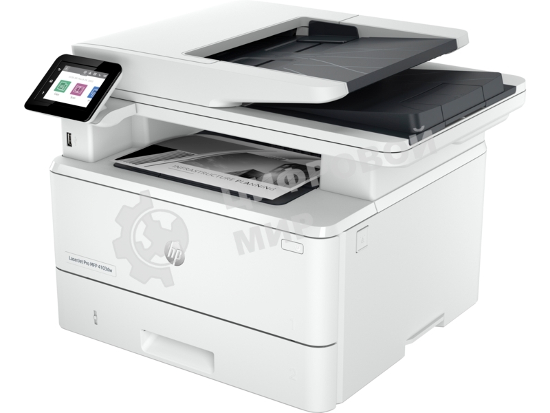 МФУ лазерное HP LaserJet Pro 4103dw (2Z627A), A4, ч/б, печ. до 40 стр/мин., скан. до 29 стр/мин. (ч/б) 20 стр/мин. (цвет), 1200 x 1200 dpi, USB, RJ-45, Wi-Fi, Air Print, Mopria