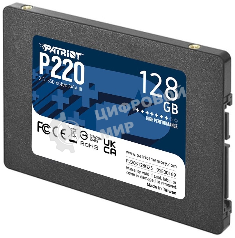 Накопитель SSD Patriot P220, 128Gb, SATA III, 2.5