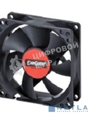 Вентилятор для корпуса ExeGate EX08025BAT черный, 80 мм, 2600 об/мин, 32 дБ