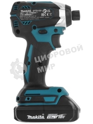 Дрель-шуруповерт Makita DTD153SY, 18 В, 1,5 Ач, 170 Нм, бесщеточный, ударный