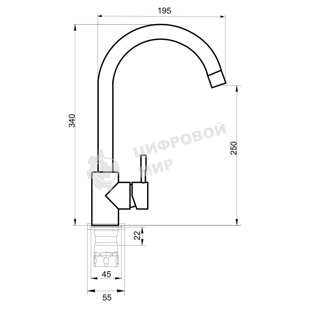 SUS124G-017F Смеситель для кухни, ø35