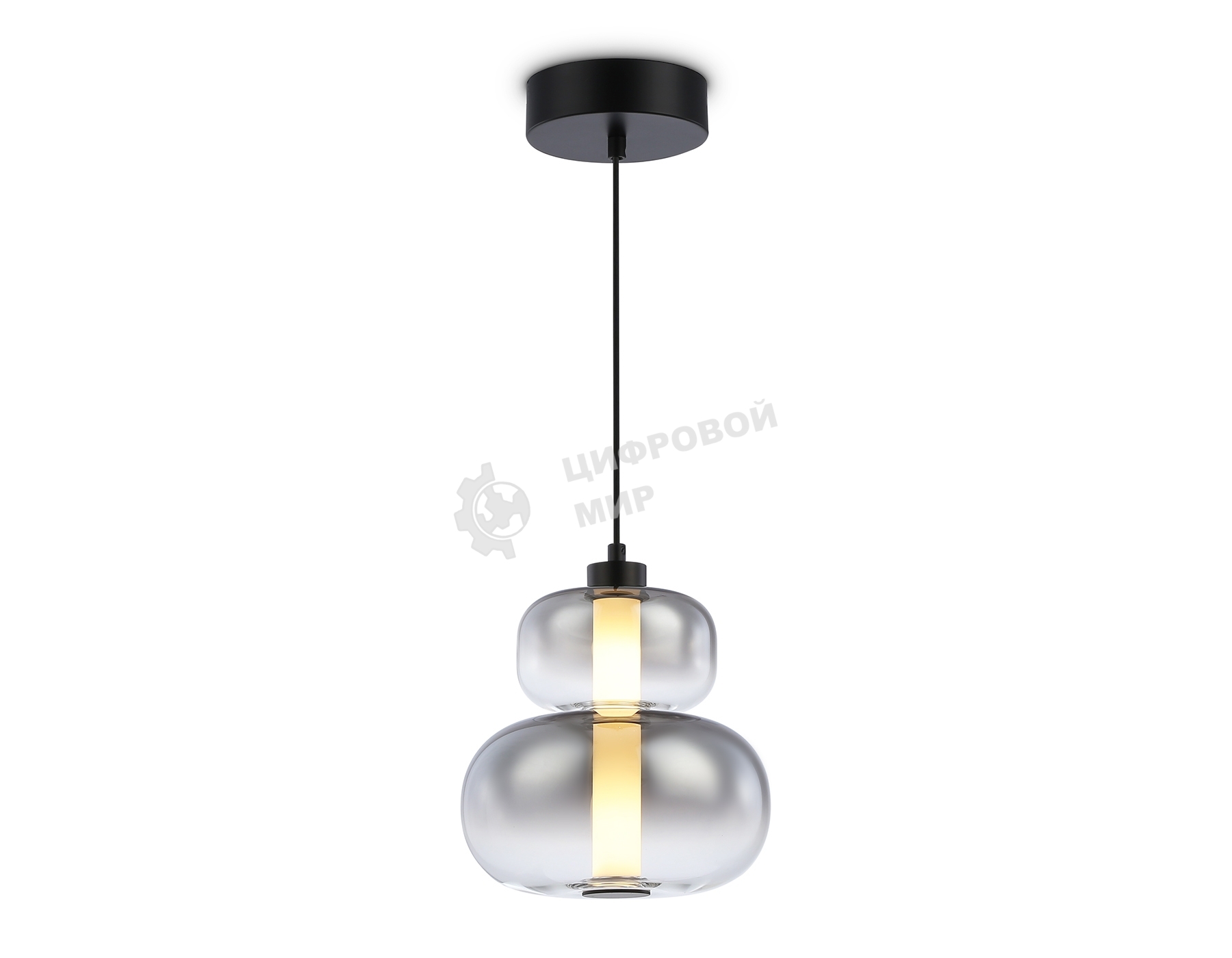 Подвесной светодиодный светильник Ambrella light LH11052 BK/SM черный/дымчатый 12W 3000K D230*265