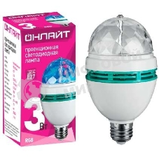 Лампа светодиодная ОНЛАЙТ 61120 OLL-DISCO-3-230-RGB-E27
