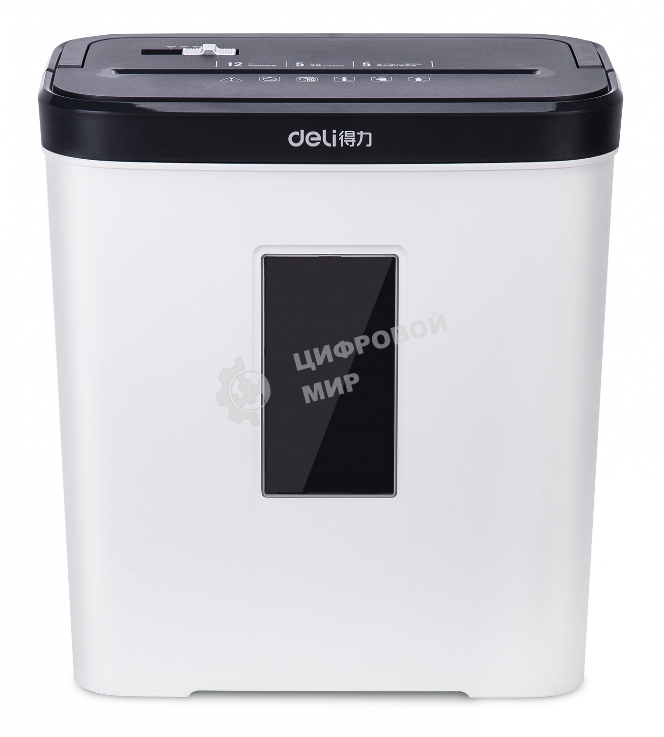 Шредер Deli E9939 белый (секр.P-4)/фрагменты/5лист./12лтр./скобы