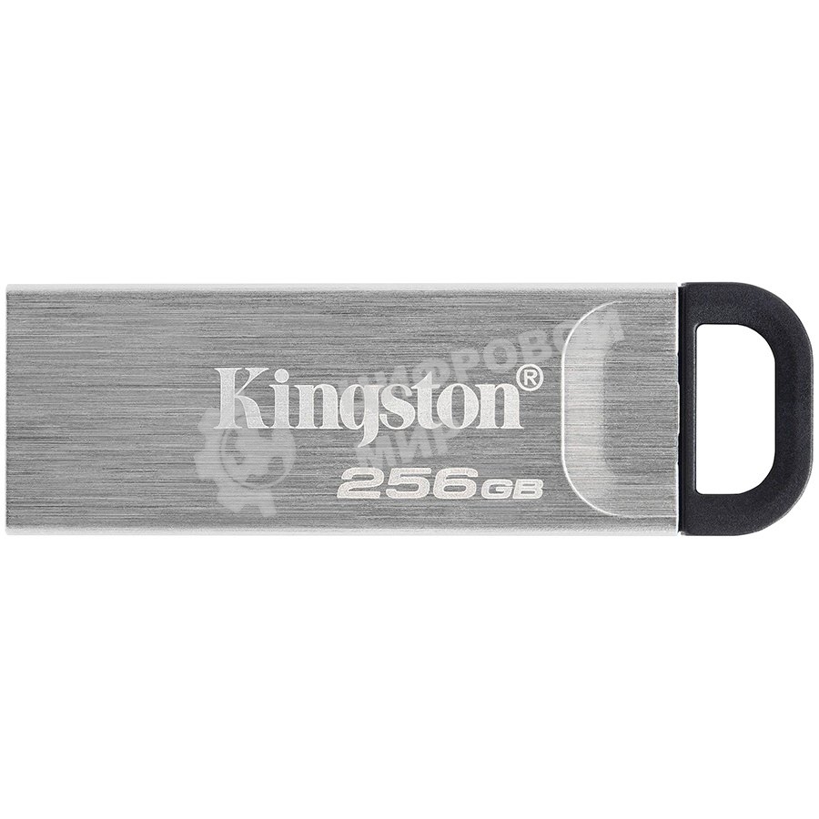 Флешка USB Kingston KYSON (DTKN/256GB), 256Gb, USB 3.2 Gen 1, R/W 200/60, серебристый/черный