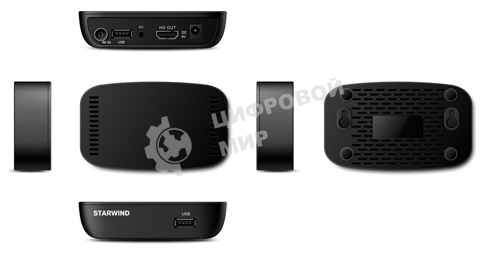 Ресивер DVB-T2 Starwind CT-160 черный