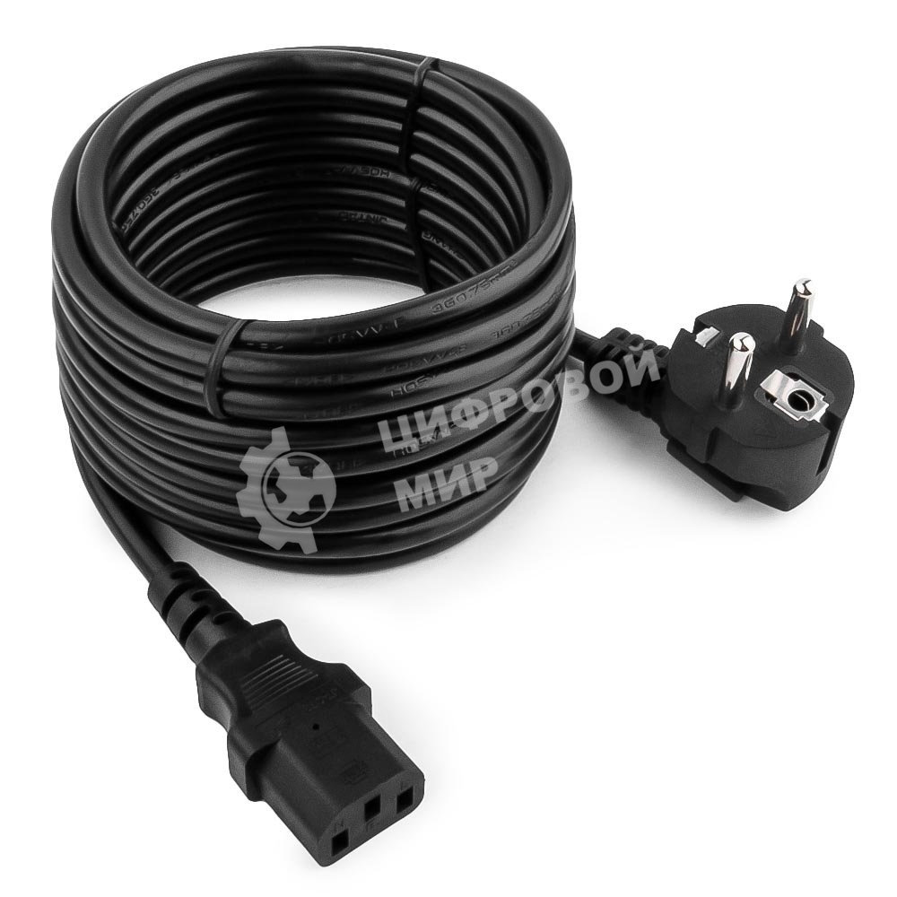 Кабель Gembird Power 250V 10A EUR, VDE питания сетевой, Евровилка, заземление, 5m (PC-186-VDE-5M)