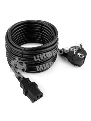 Кабель Gembird Power 250V 10A EUR, VDE питания сетевой, Евровилка, заземление, 5m (PC-186-VDE-5M)