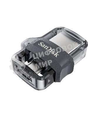 Флешка USB 64 Gb SanDisk Ultra Android Dual OTG, m3.0/USB 3.0, черный