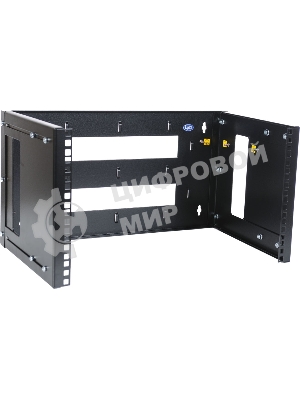 Кронштейн телекоммуникационный настенный 12U, регулируемая глубина 300-450 мм, цвет черный