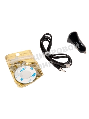 Автомобильная зарядка (от прикуривателя) 2USB 2.4A для Type-C More choice AC22a черный