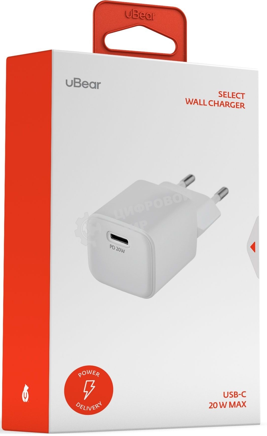 Сетевое зарядное устройство uBear WC20WH01-AD 20W 3A (PD+QC) USB-C универсальное белый