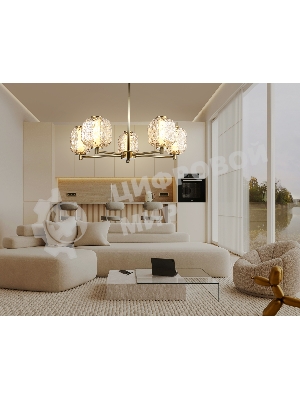 Светильник Ambrella light LH30104/5 SB/TI бронза/янтарь 27W 3000K D660*700