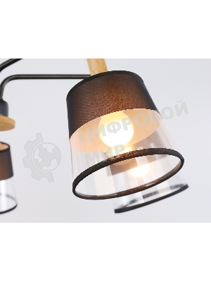 Светильник Ambrella light TR4741/5 BK/LW черный/светлое дерево E27/5 max 40W D760*350