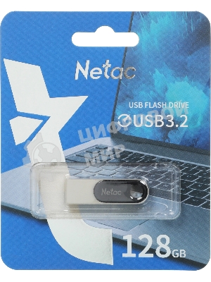 Флешка USB Netac U278 (NT03U278N-128G-32PN), 128Gb, USB 3.0, R/W 110/45, серебристый/черный