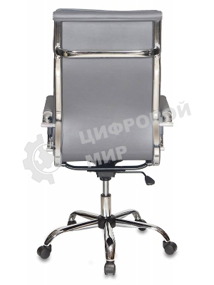 Кресло руководителя Бюрократ CH-993/grey серый, искусственная кожа, крестовина хром