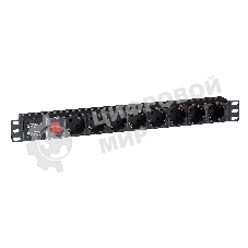 Блок розеток горизонтальный ExeGate ServerPro PDU-19H801 Al-8S-C14-SW, 19