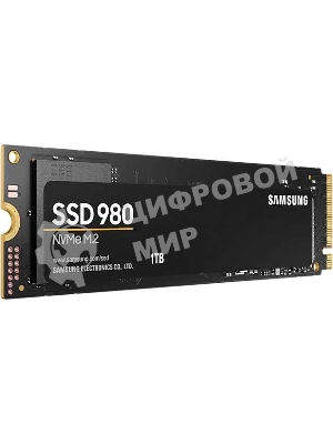 Накопитель SSD Samsung 980, 1000Gb, PCIe 3.0 x4, M.2 2280, NVMe, R/W 3500/3000