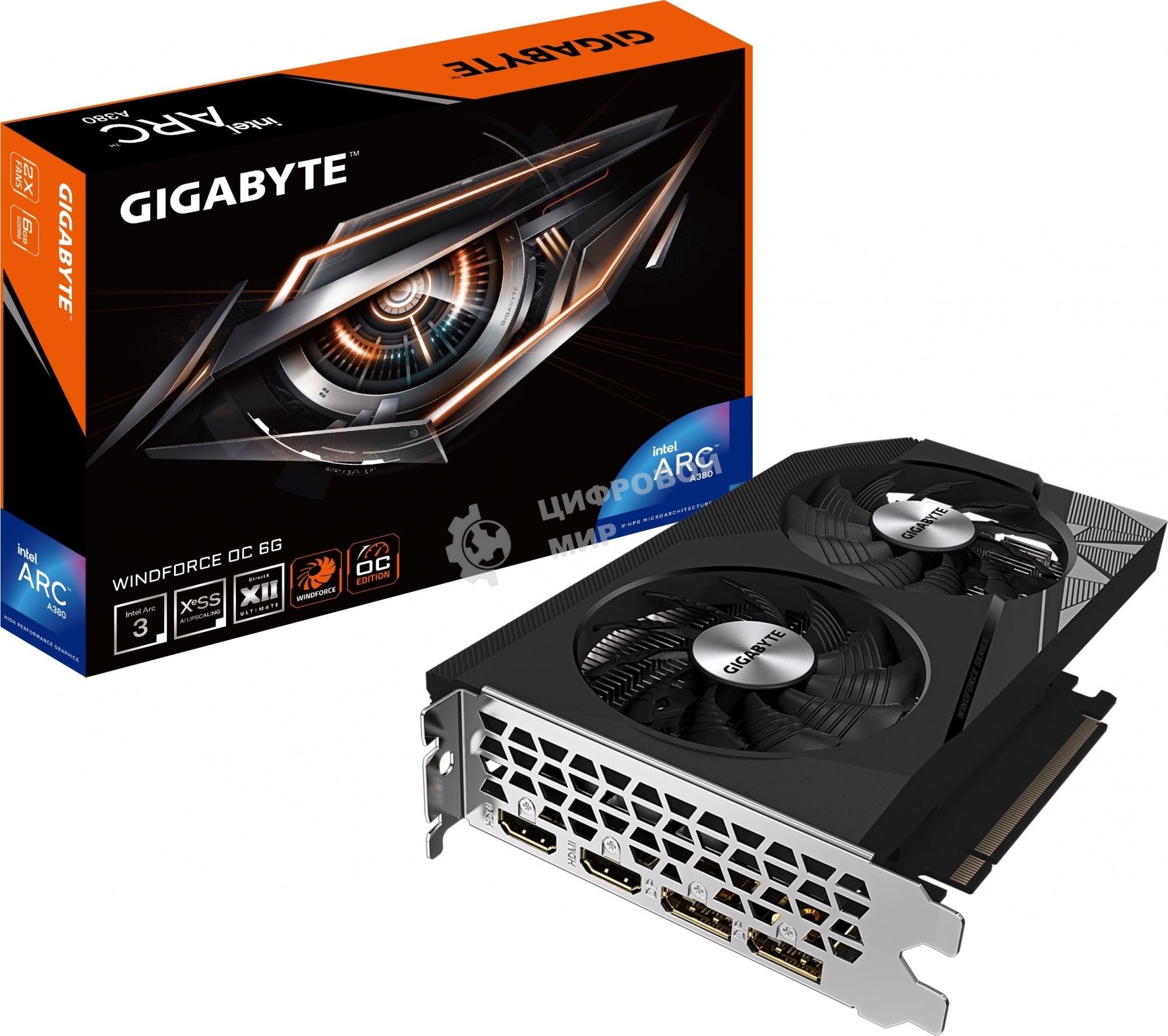 Видеокарта Gigabyte A380 WINDFORCE OC 6GB GV-IA380WF2OC-6GD