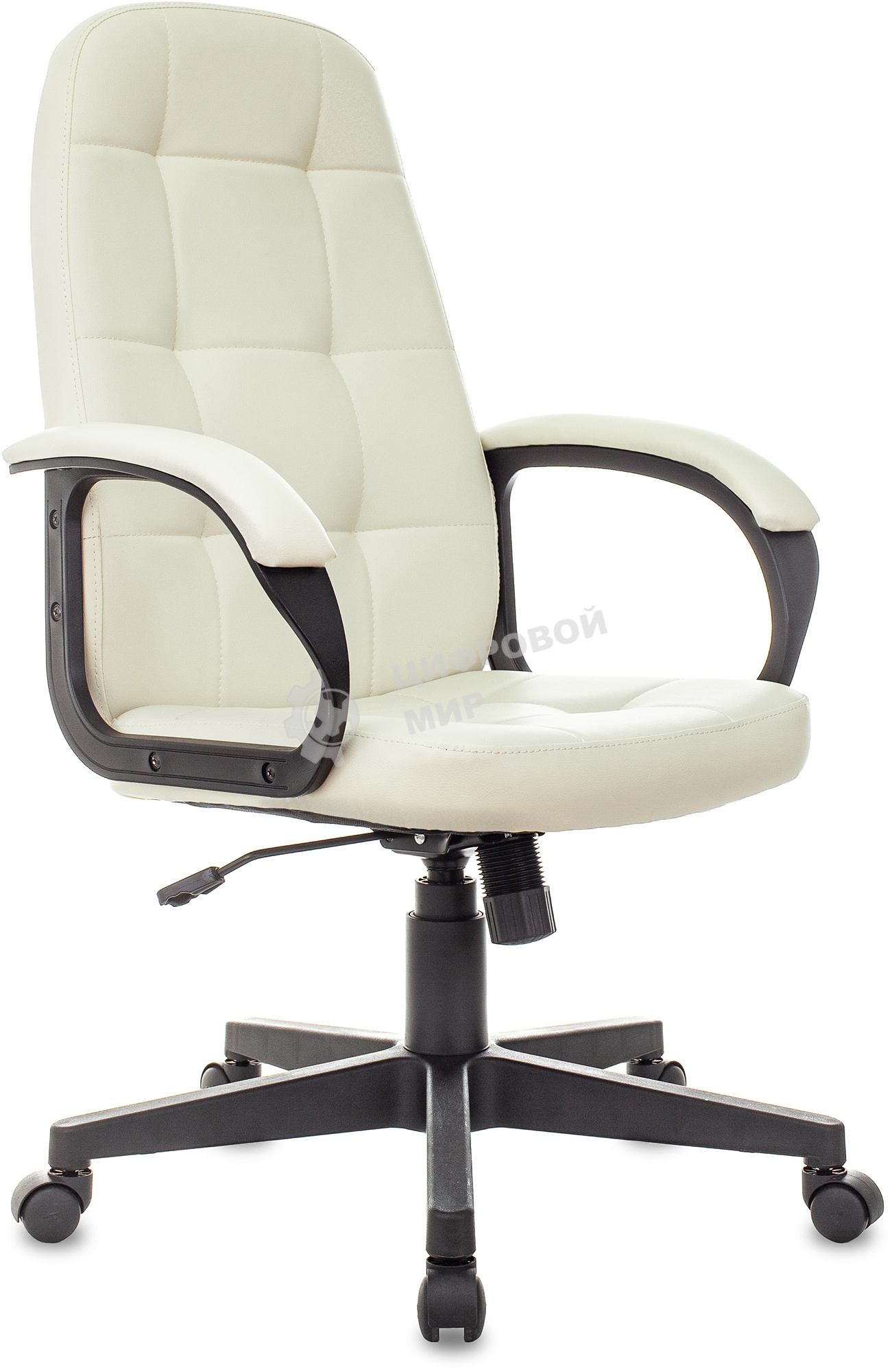 Кресло руководителя Бюрократ CH 002 OR-10 слоновая кость, эко.кожа, крестов. пластик