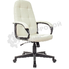 Кресло руководителя Бюрократ CH 002 OR-10 слоновая кость, эко.кожа, крестов. пластик