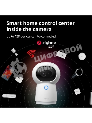 Камера AQARA Camera Hub G3/Камера+ управления/Управление жестами/Камера 360/2K 2304х1296p/Протокол связи:Zigbee/WiFi/Питание:USB-C/белый CH-H03