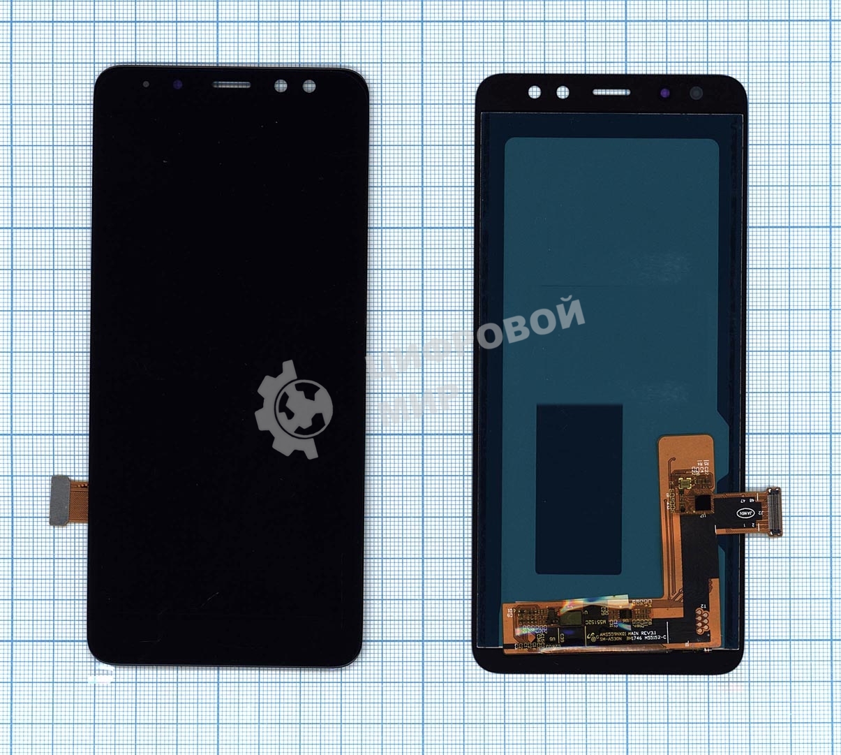 Дисплей для Samsung Galaxy A8 (2018) SM-A530F в сборе с тачскрином (OLED) черный