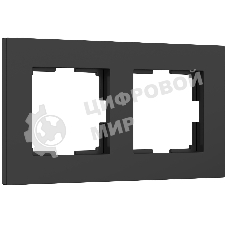 Рамка на 2 поста Slab (черный софт) W0022908