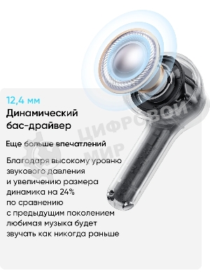 Наушники TWS Realme Buds T200x голубой, внутриканальные, Bluetooth, до 30 ч