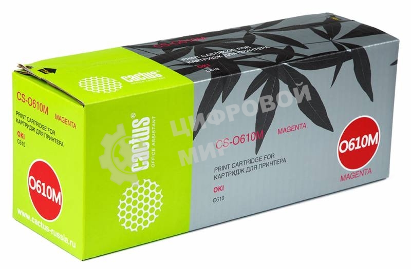 Картридж лазерный Cactus CS-O610M пурпурный (6000 стр.) для Oki C610 series