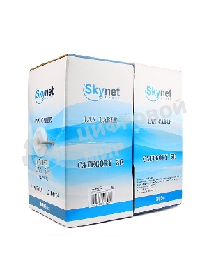 Кабель SkyNet Standart FTP indoor 2x2x0,48, медный, FLUKE TEST, кат.5e, однож., 305 м, box, серый