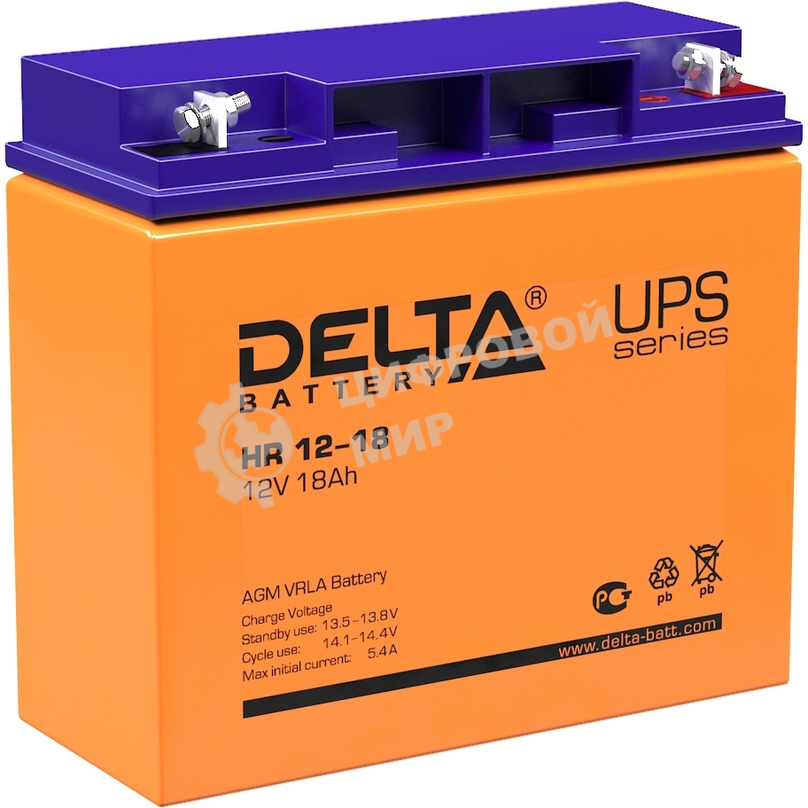 Батарея для ИБП Delta HR 12-18 (12V, 18Ah)