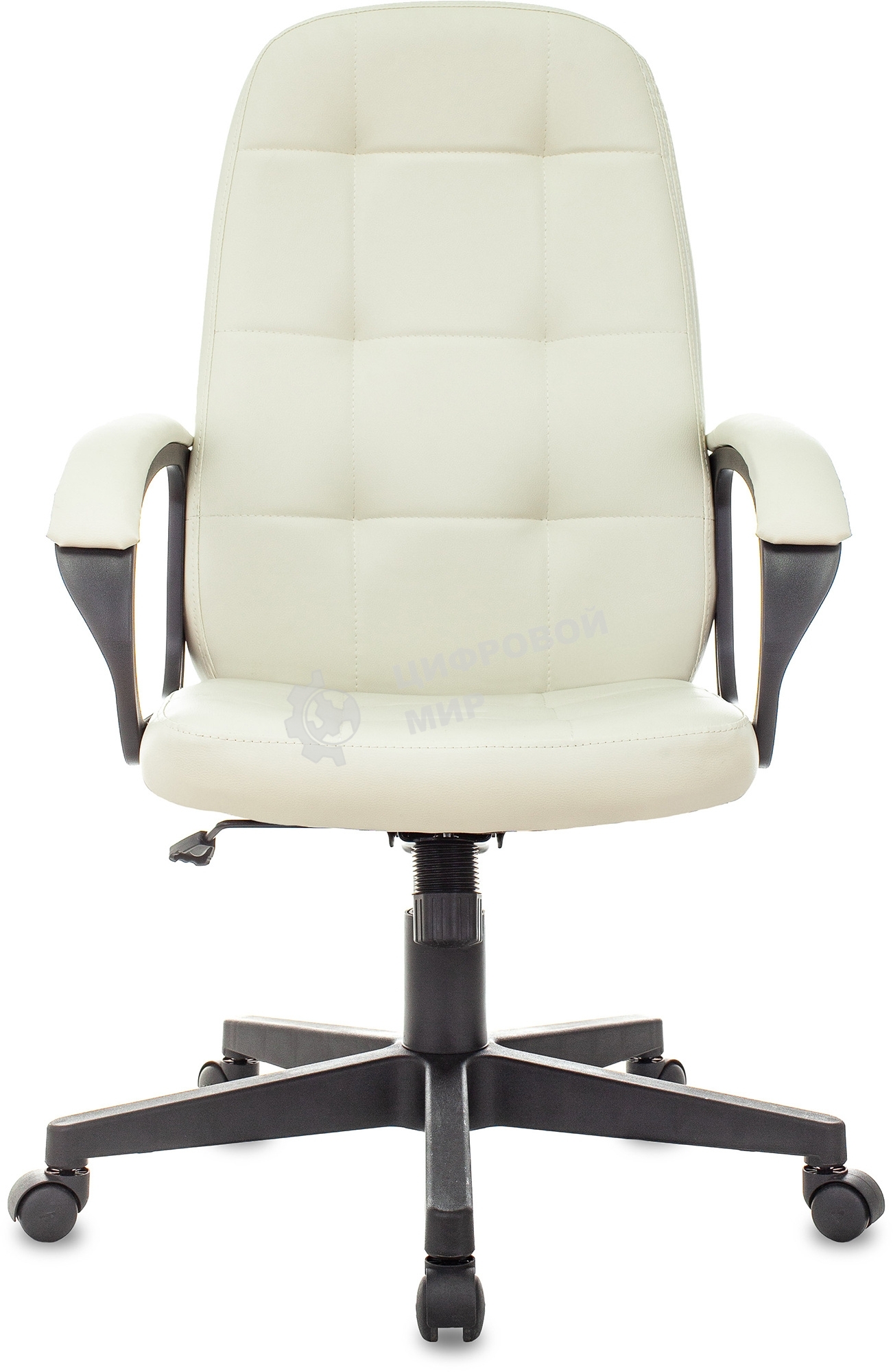 Кресло руководителя Бюрократ CH 002 OR-10 слоновая кость, эко.кожа, крестов. пластик