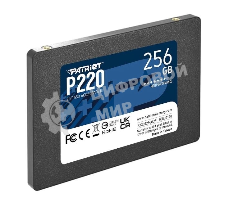 Накопитель SSD Patriot P220, 256Gb, SATA-III, 2.5