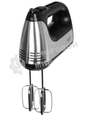 Миксер SUPRA MXS-591 500 Вт, 6 скоростей, режим Турбо, насадки для взбивания яиц и крема, насадки для замеса тяжелого теста, корпус металл/пластик, черный)