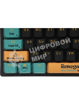 Клавиатура A4Tech Bloody AT87 Renegade проводная USB черный/зеленый