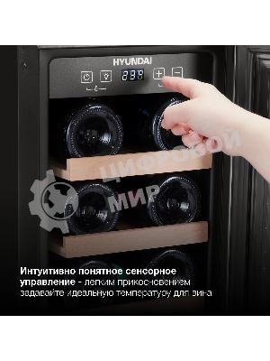Винный шкаф Hyundai HBWC 0831 SU 1-нокамерн. черный